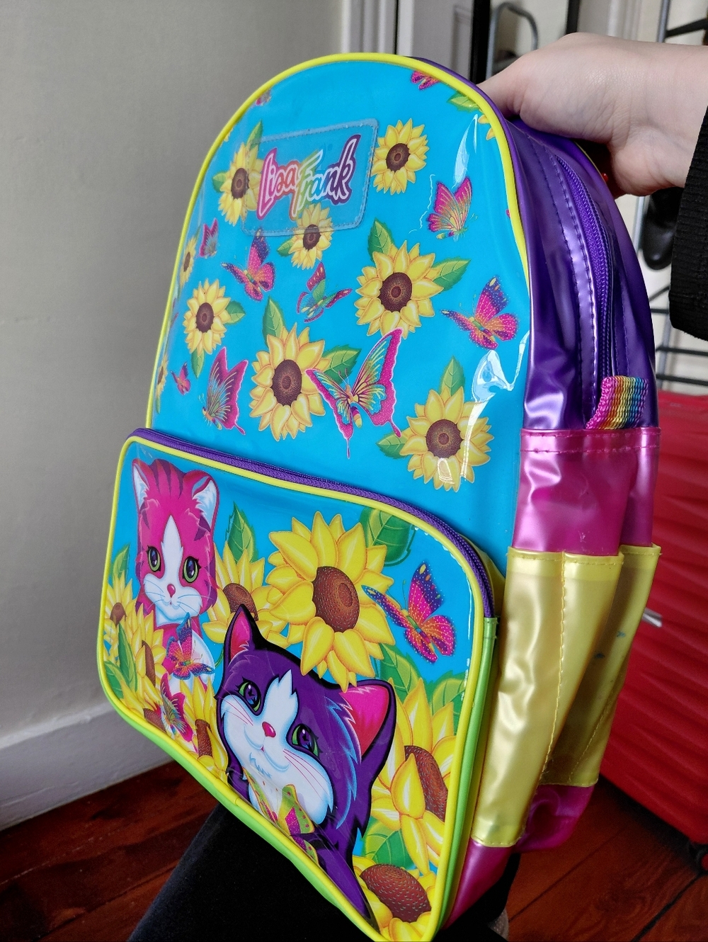 Vintage Lisa Frank Sunflower Kittens 90s Backpack Rare - Picture 3 of 8